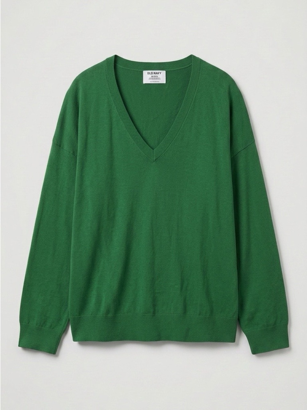 Old Navy Women's Relaxed V-Neck Sweater in Green